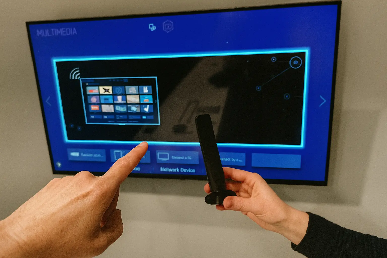 TV setup interface with antenna technology